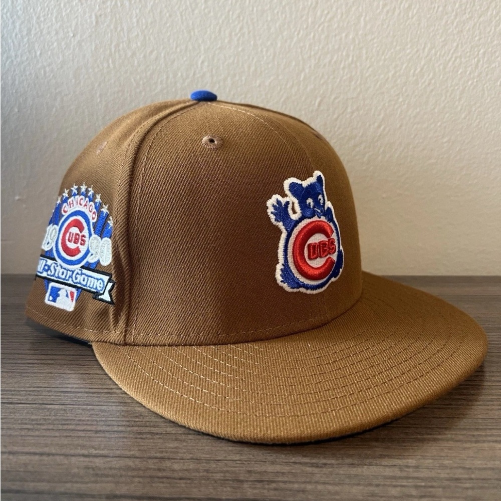 7 1/8 Sports World 165 Chicago Cubs Waving Cub New Era Fitted Not Hat Club Brown